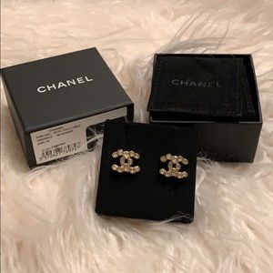 Chanel Metal and Gold Earrings